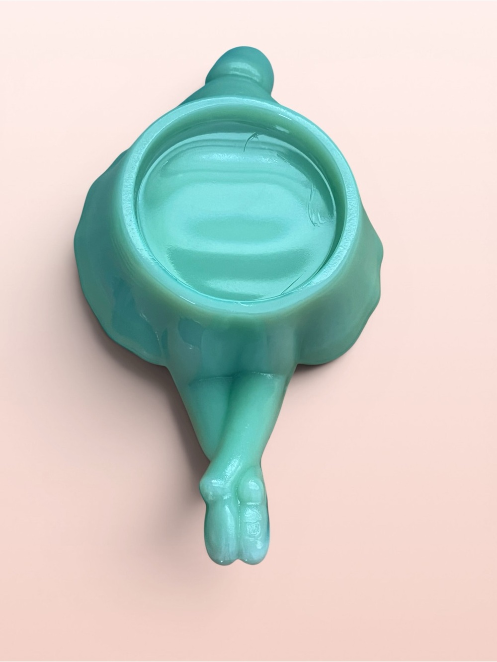 Mosser Glass Soap Trinket Dish  Green Bathing Beauty Jadeite Nude Ballerina - Picture 4 of 4